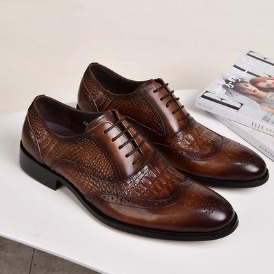 Men's Fashion Plus Size Business Crocodile Leather Shoes