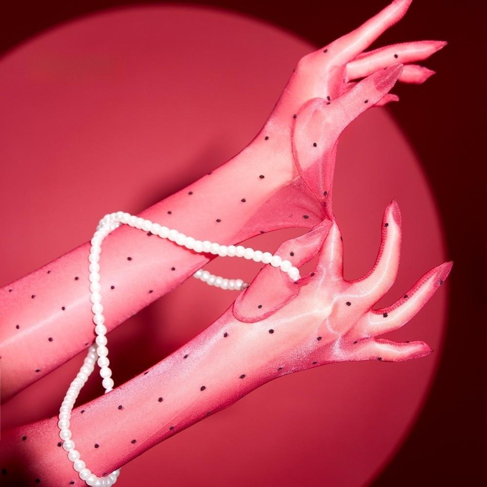 Oil Shiny Sheer Gloves Ultra-thin Stockings Gloves Stretchy Sun Protection Gloves  Cosplay