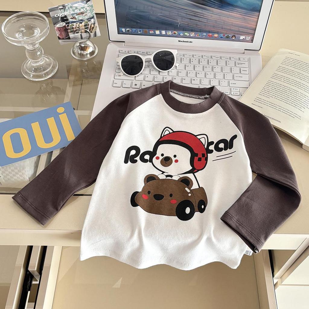Kids' Pure Cotton Long-Sleeve T-shirt - Spring Base Layer for Boys and Girls