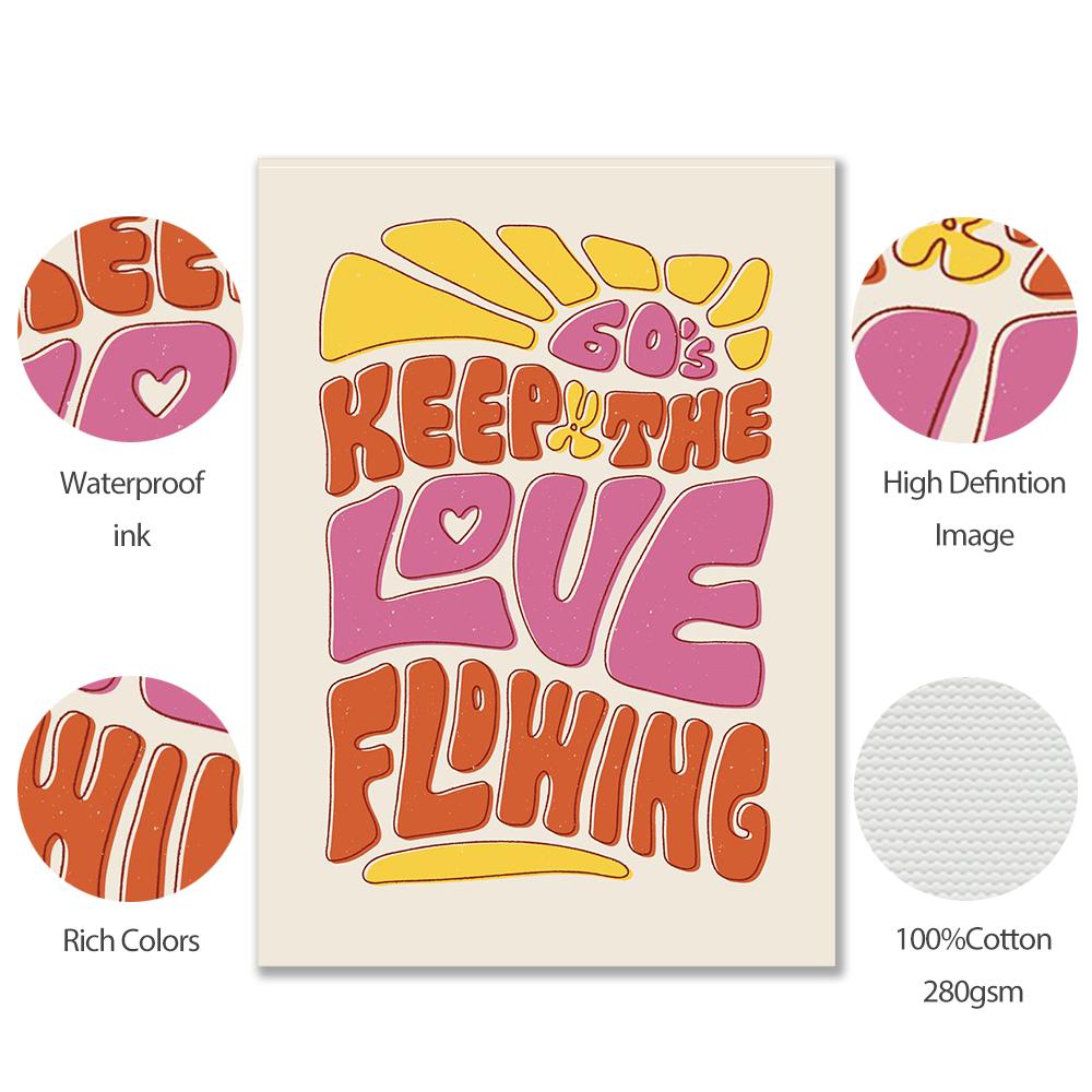 Groovy 60. léta Láska Moderní móda Umělecký plakát Tisk Hippie Soul Citát Kreslený Účesy Dívka Pokoj Obraz na plátně Domácí dekorace