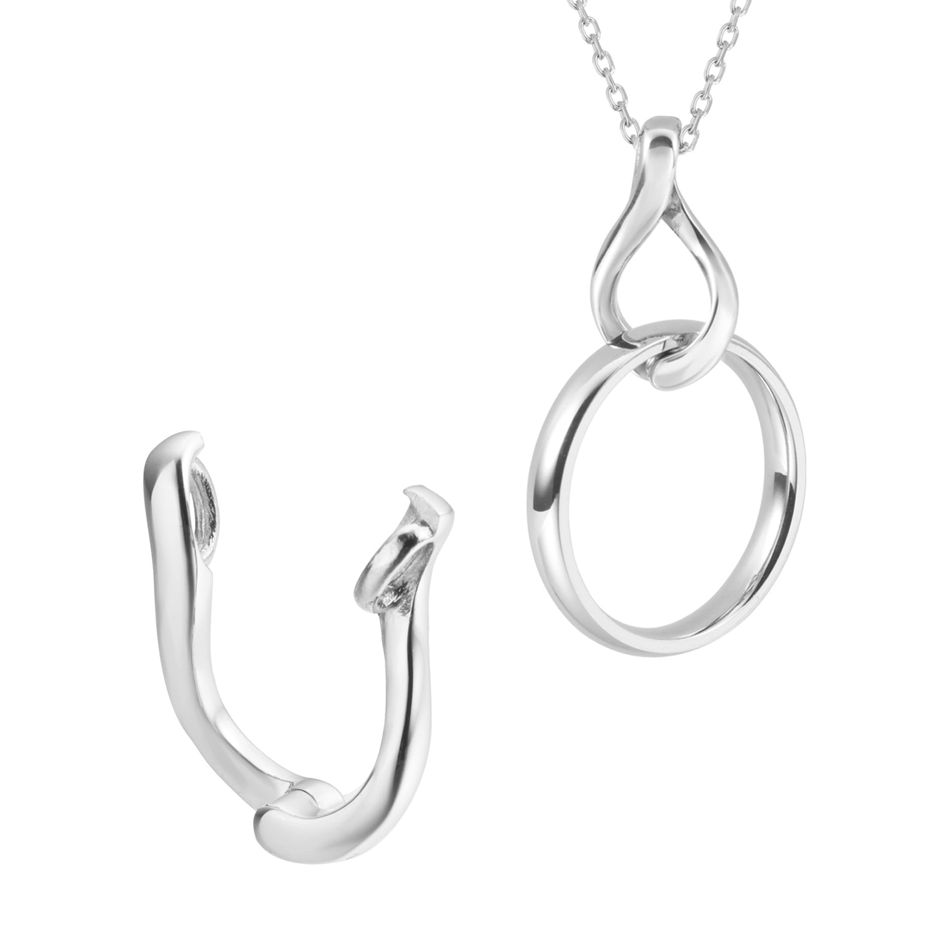 

[Petit Jewel YU-NA] Ring Holder Necklace - A necklace that lets you wear your precious rings. Comes with a chain. Stainless steel 316L. Women s