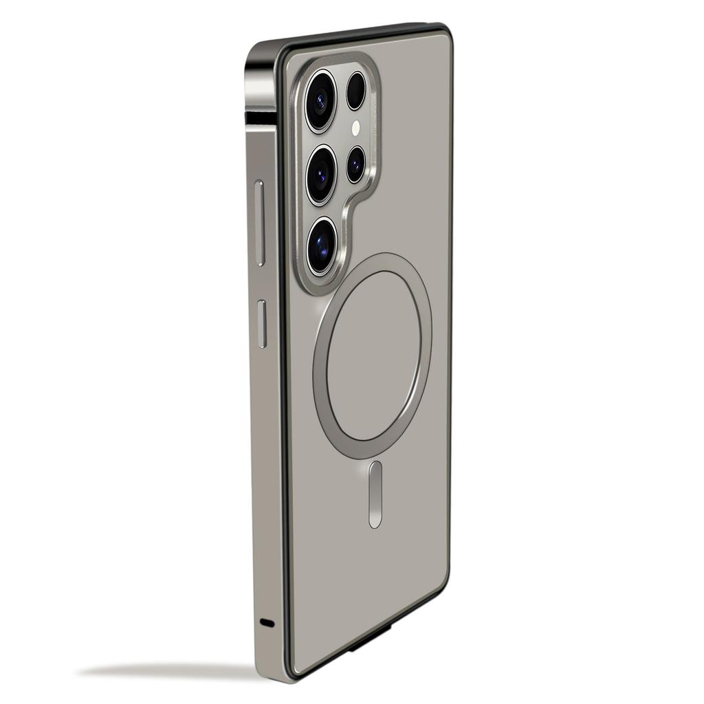 For Samsung Galaxy S25 Ultra Case Metal TPU Frame PC Back Phone Cover Compatible with MagSafe