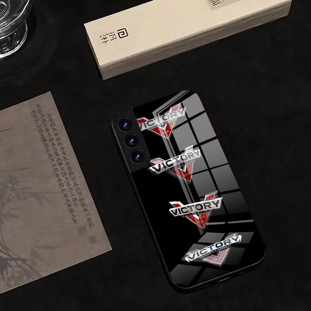 VICTORY MOTORCYCLES USA Phone Case 2025 Glass Hot For Samsung S 25 24 Ultra Plus 23 22 21 20 A 34 54 53 Water Proof Note20 M 54