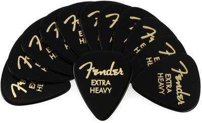 Fender Classic Celluloid Pick 351 Shape Extra Heavy 12 Pack Black