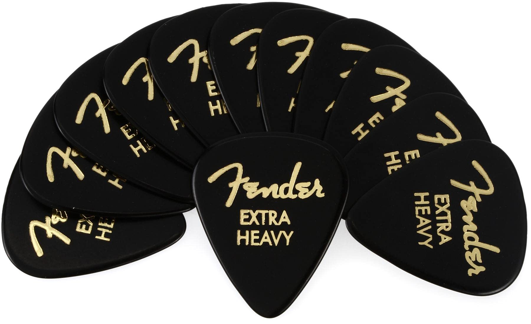 

Fender Fender Pick Classic 351 Extra 12 Count Celluloid, черный, Shape, Heavy, чёрный