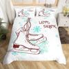 Ice Skating Duvet Cover Set For Kids Teens Queen Size Lightweight Down Quilt Covers 2 Pillowcases 1 Comforter Cover No Comforter