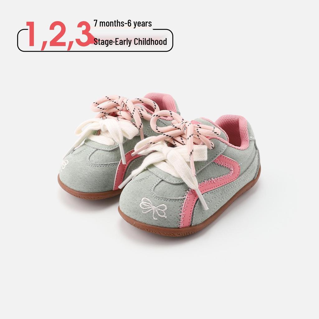 Baby Girl Princess Bow Shoes: Soft Sole Non-Slip Toddler Sneakers for Spring