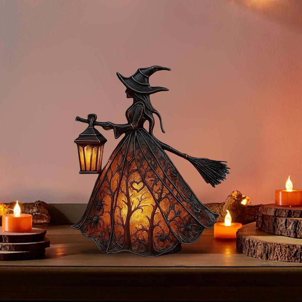 Halloween Decorations Halloween Witch Lamp Gothic Witch Decoration Unique Witch Statue Table Lamp for Bedroom Halloween Decor