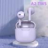 Cuffie AIR A2 TWS True Wireless Bluetooth Macaron V5.3 con batteria a lunghissima durata e cuffie sportive stereo a bassa latenza per giochi