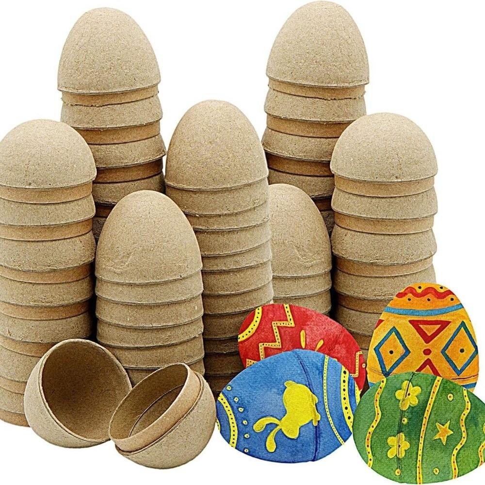 Unpainted Craft Painted Easter Eggs Adorable Paper Pulp Egg  Family Bonding Activity