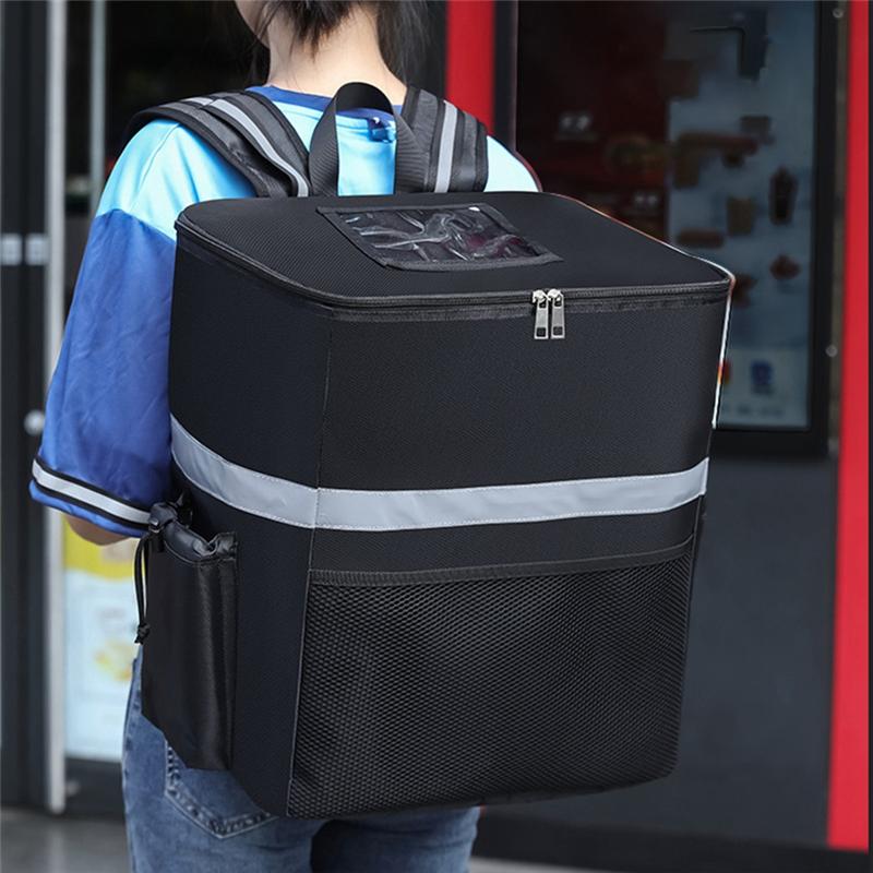 Geïsoleerde Draagtas voor Bezorging - 35L Grote Capaciteit Voor Rijdersvriendelijke Thermische Opslag van Eten & Drinken Rugzak Voor Buitenactiviteiten