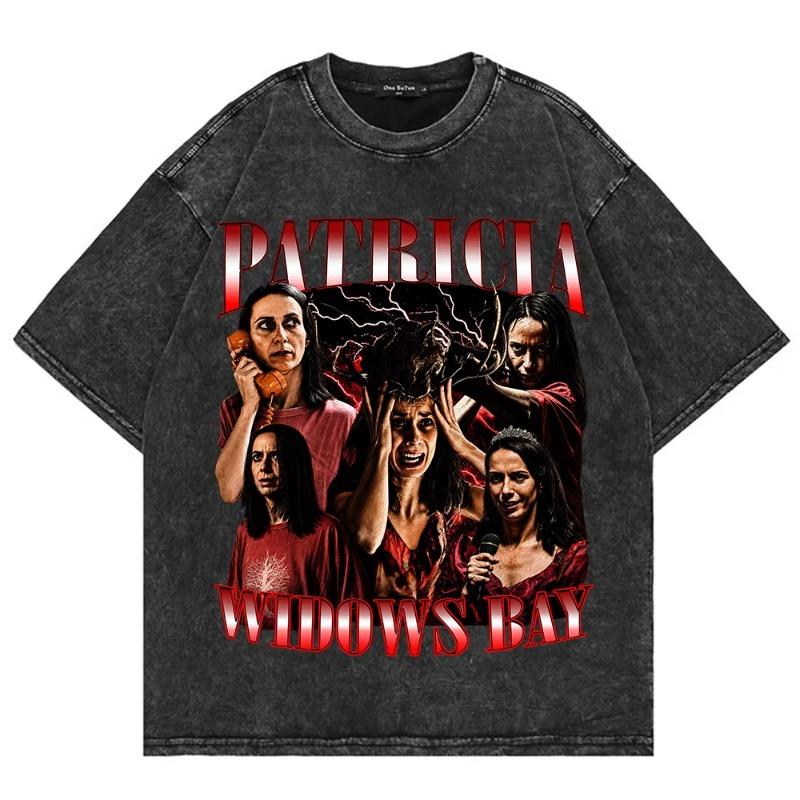 100% Cotton Vintage Washed Movie Widow's Bay T Shirt Fashion Men Funny Letter You Had Your Qualms Loose Wash Tees Shirts