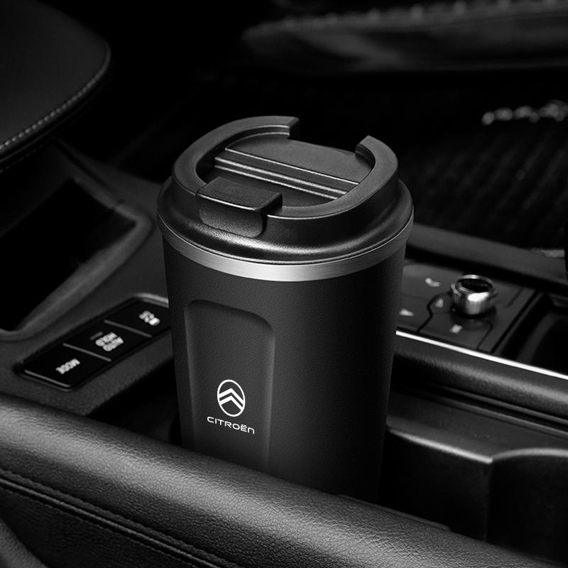 380ml Coffee Cup Car Emblem Thermos Mug Travel Tumbler For Citroen C4 C3 C5 C5X e-C4 X e-C3 C-Elysee Berlingo C1 C6 C2 C-Crosser