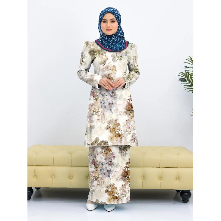 

Розовый красный цветочный принт модный длинный градиент современный женский повседневный мусульманский костюм Kulang Pahang удобный женский костюм из двух частей 4XL зелёный