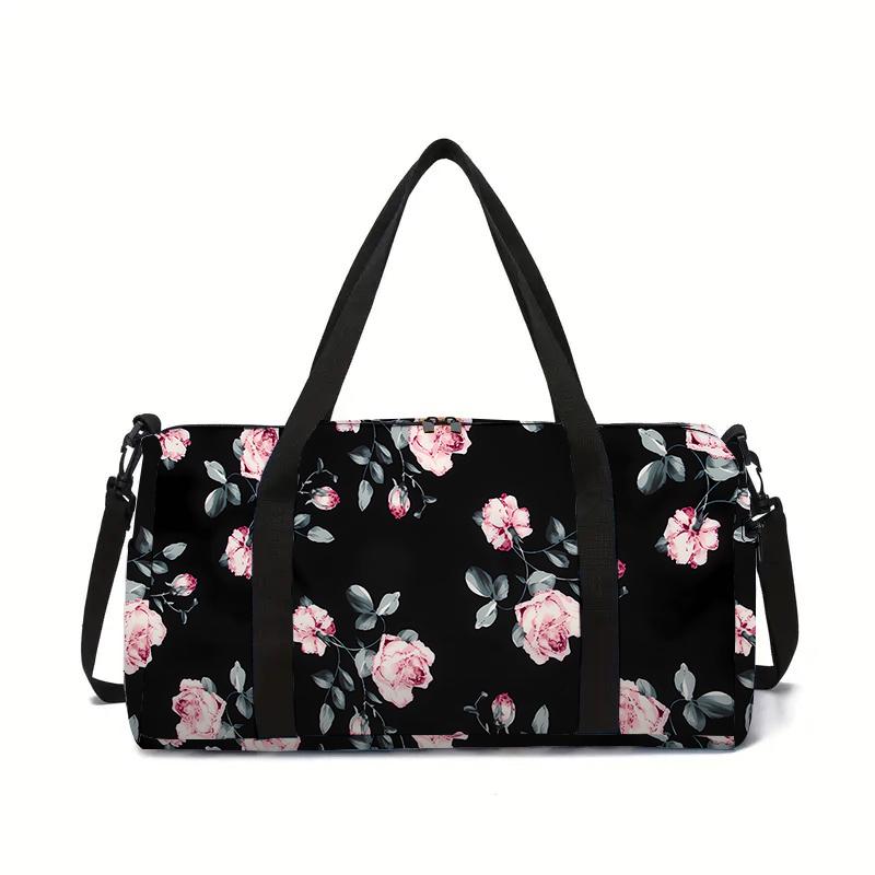 Forest Flowers Large Capacity Luggage Bag for Boy and Girls Best Gifts 2D Flat Cartoon Travel Duffels Hand Bag for Children