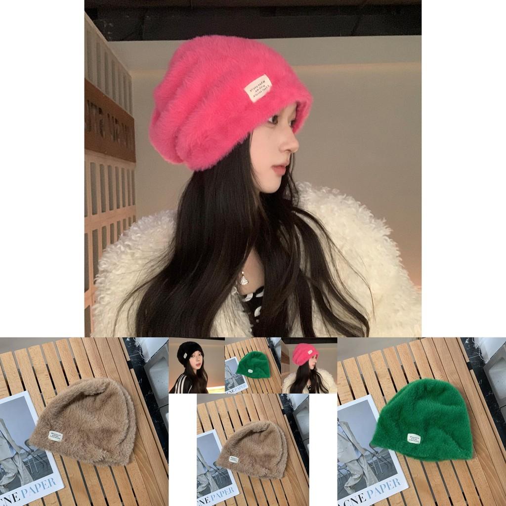 Cozy Winter Cotton Knit Hat With Stylish Lettering For Warmth And Wind Protection