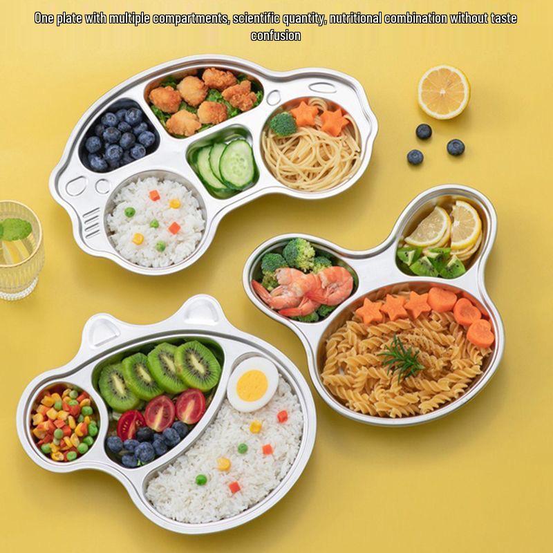 316 Stainless Steel Children's Divided Plate - Food Grade Infant Tableware for Boys & Girls