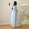 Summer 2026 Korean-Style Maternity Dress – Gentle Puff Sleeves, Flattering Fit