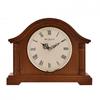 Wm.Widdop Broken Arch Mantel Clock Silver Bezel Walnut