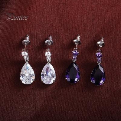 1 Pereche Cercei Căzători Femei Formă Picătură de Apă Zirconiu Cubic Cercei Atârnători Tăietură Netedă Reflectorizanți Cercei Agățați pentru Nuntă Petrecere Formal