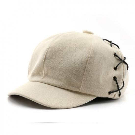 Women Casual Adjustable Sun Hat Japanese Baseball Cap Short Brim 8 Panel Cap Hat