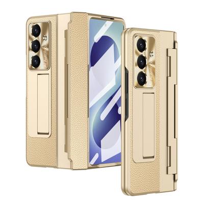 PU-Leder Glasfolie Stifthalter mit Stifthalter Handyhülle für Samsung Galaxy Z Fold 8 Ultra 7 6 5 4 3 5G Scharnierschutzhülle