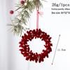 Burgundy Flocked Bow Reindeer Christmas Tree Ornament