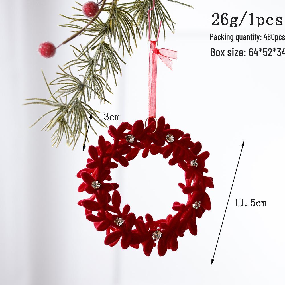 Burgundy Flocked Bow Reindeer Christmas Tree Ornament