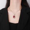 Jewelry Copper Bottom Gold-Plated Simulation Red Corundum Blue Spinel Temperament Retro Pendant 15 * 20