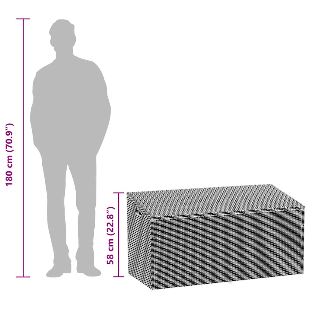 Garden Storage Box Brown 110x50x58 cm Poly Rattan
