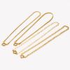 E.B.belle Blade Chain Paper Clip Chain O-shaped Chain Spring Buckle Pendant Necklace 18K Gold Plated 316L Stainless Steel