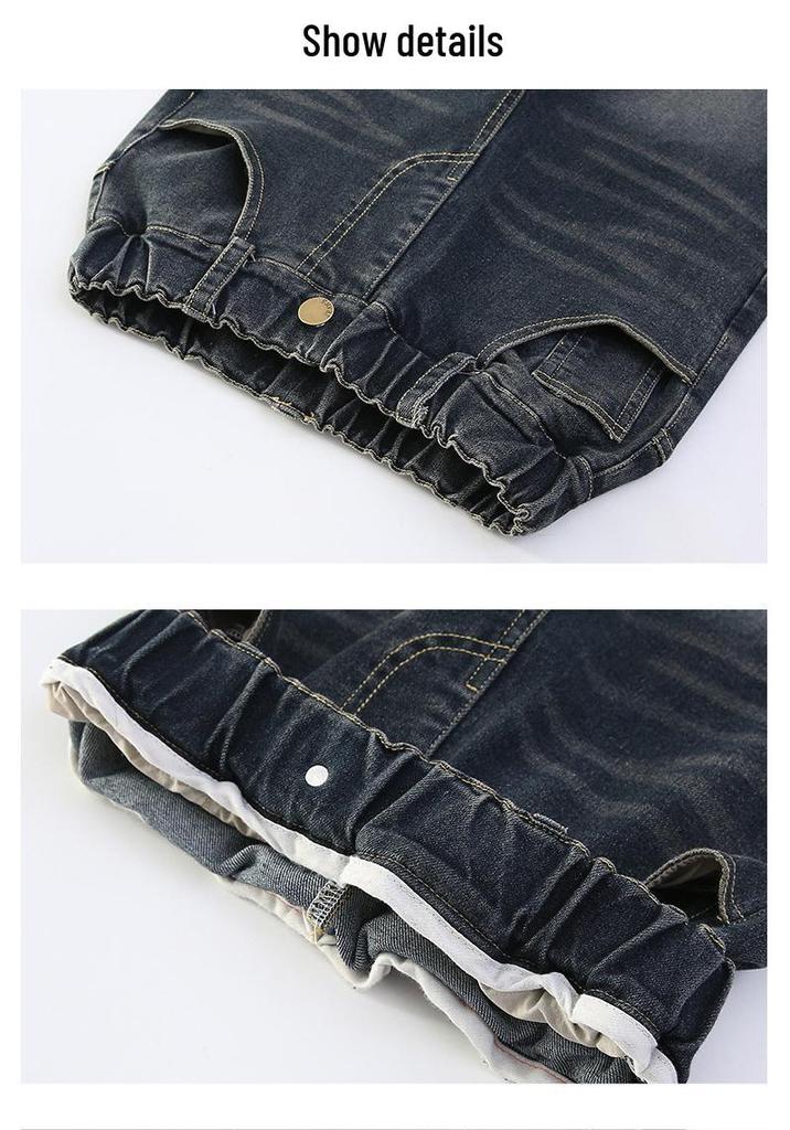 Girls' 2024 Korean Style Elastic Slim Fit Denim Flare Pants for Spring/Autumn