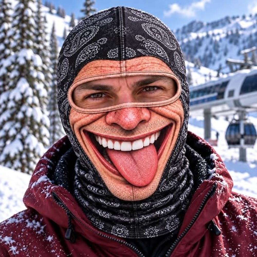 White Mustache Old Man Balaclava Face Mask Funny Ski Mask  Outdoor/Cycling/Pranks/Party
