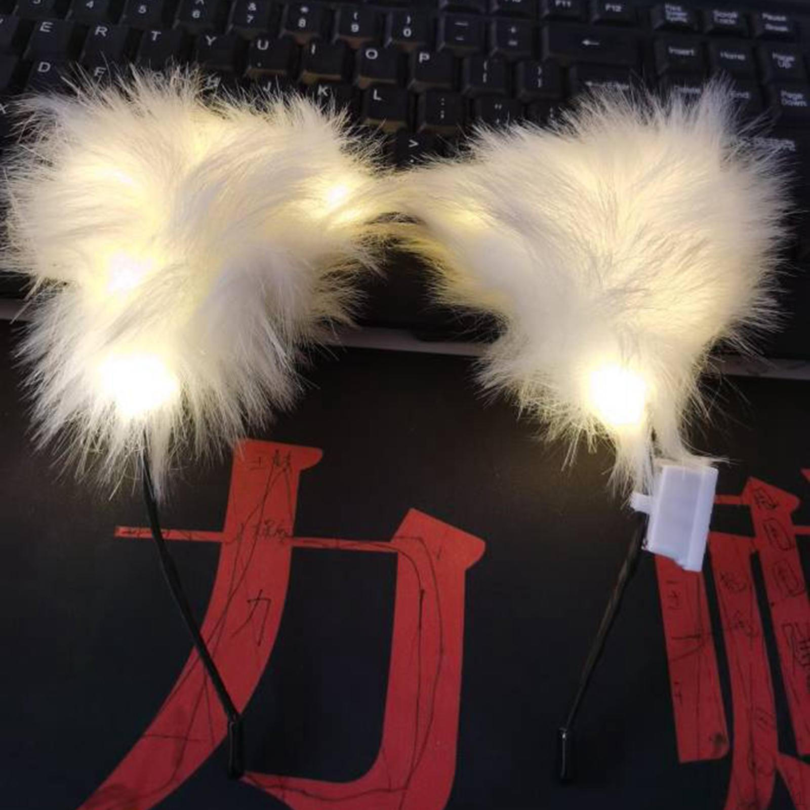 

Пов язка на голову з пухнастими вухами, 3 режими освітлення, пов язка для весілля, дітей і дорослих Warm Light