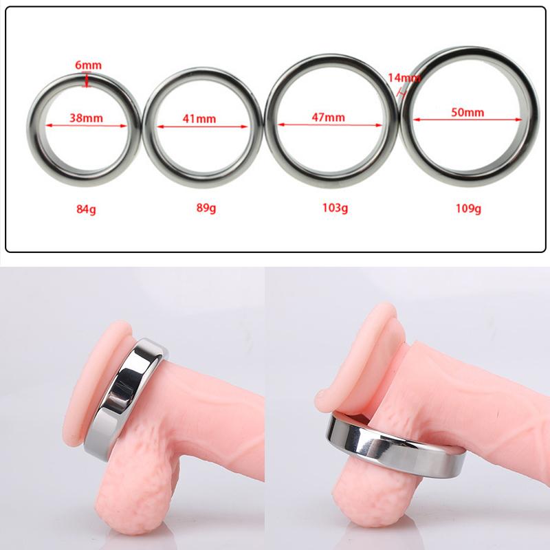 5 Sizes Stainless Steel Male Penis Ring Ball Scrotum Stretcher Ejaculation Delay Metal Cock Rings BDSM Sex Toys For Men Cockring
