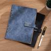 A5/B5 Detachable Metal Clip Loose Leaf Retro Notebook 100 Sheets/Book PU Hardcover Writing Diary Office Conference Study CS-021