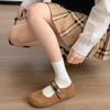 Retro French round head shallow mouth flat sole shoes women's 2025 new autumn versatile skirt Mary Jane shoes