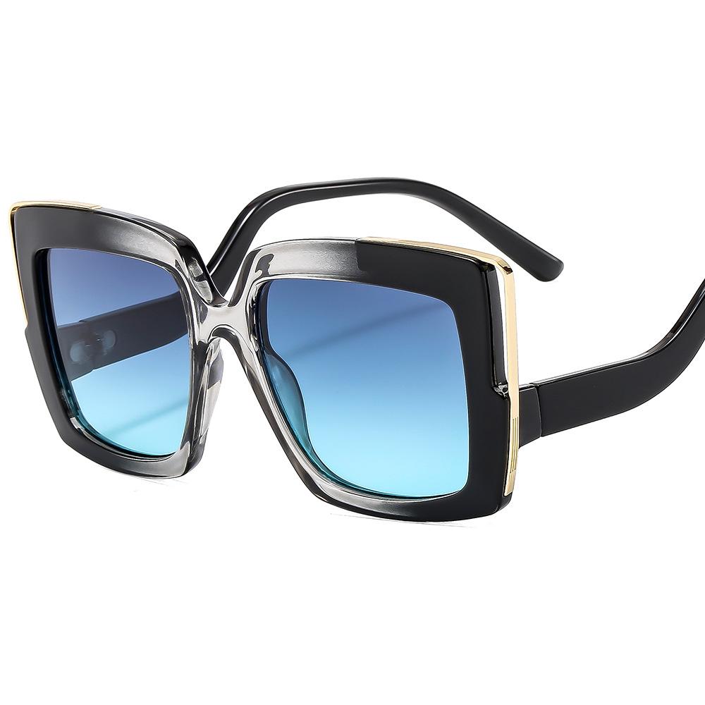 New Personalized Curved Leg Square Sunglasses for Women 6162 Large Frame Colorful Decorative Glasses