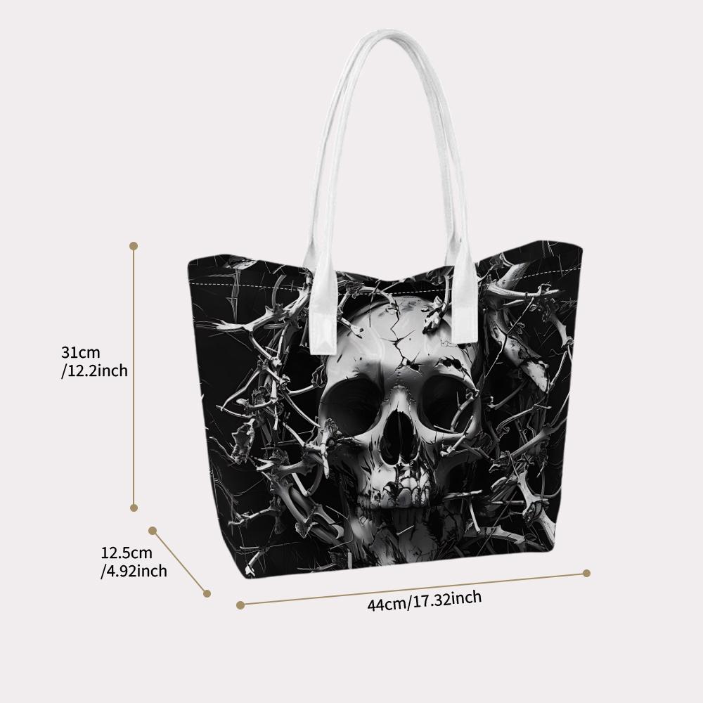 Gothic Skull Print Shoulder Bag Fashion Daily Tote Casual Exterior Handbag