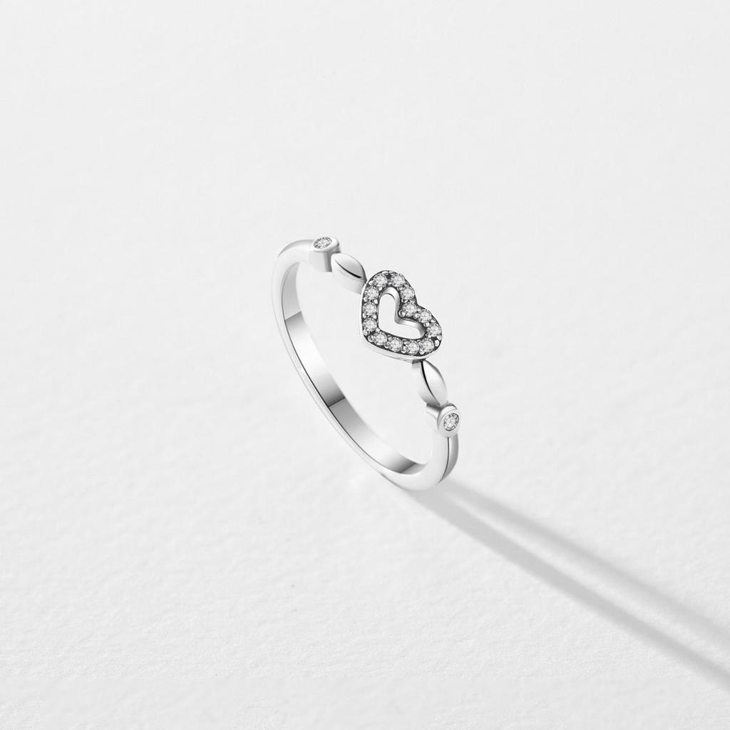 MODIAN Vintage Exquisite Ring Real 925 Sterling Silver Hollow Heart Simple Trendy Rings For Women Birthday Gift Fine Jewelry