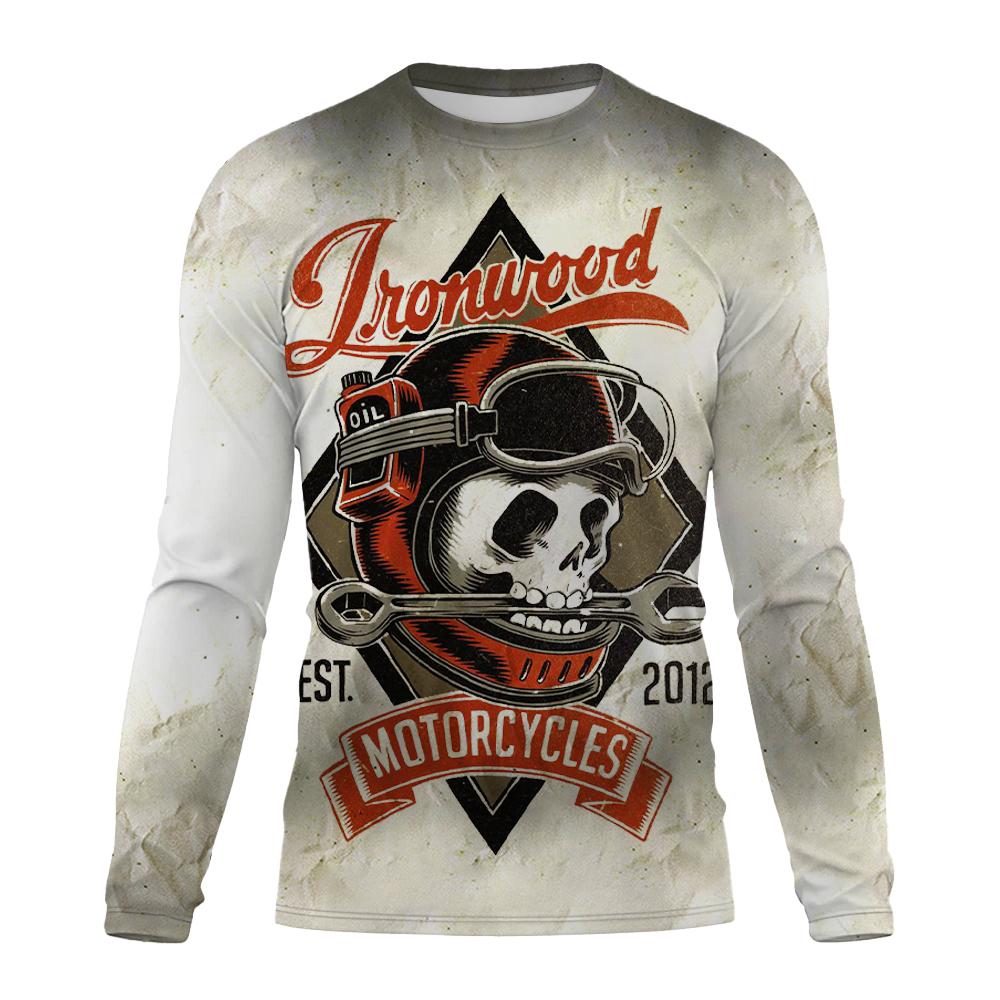 2023 New Man's Retro Skull Round Neck Long Sleeve T-shirt 3D Printing Autumn Top Sweatshirt Pleasure T Shirts Man's Clothing