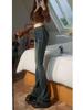 Retro Cement Gray High-Waist Flared Stretch Jeans - 2024 Winter Collection