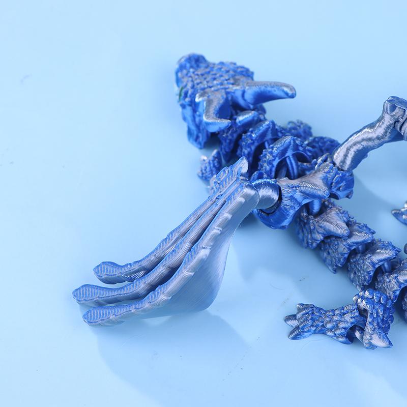 3D-gedruckte geflügelte Kutsche Drachenfigur mit zufälligen Augen Art Deco Harz Drachenskulptur Tischplatte Tierisches Thema Dekorationen