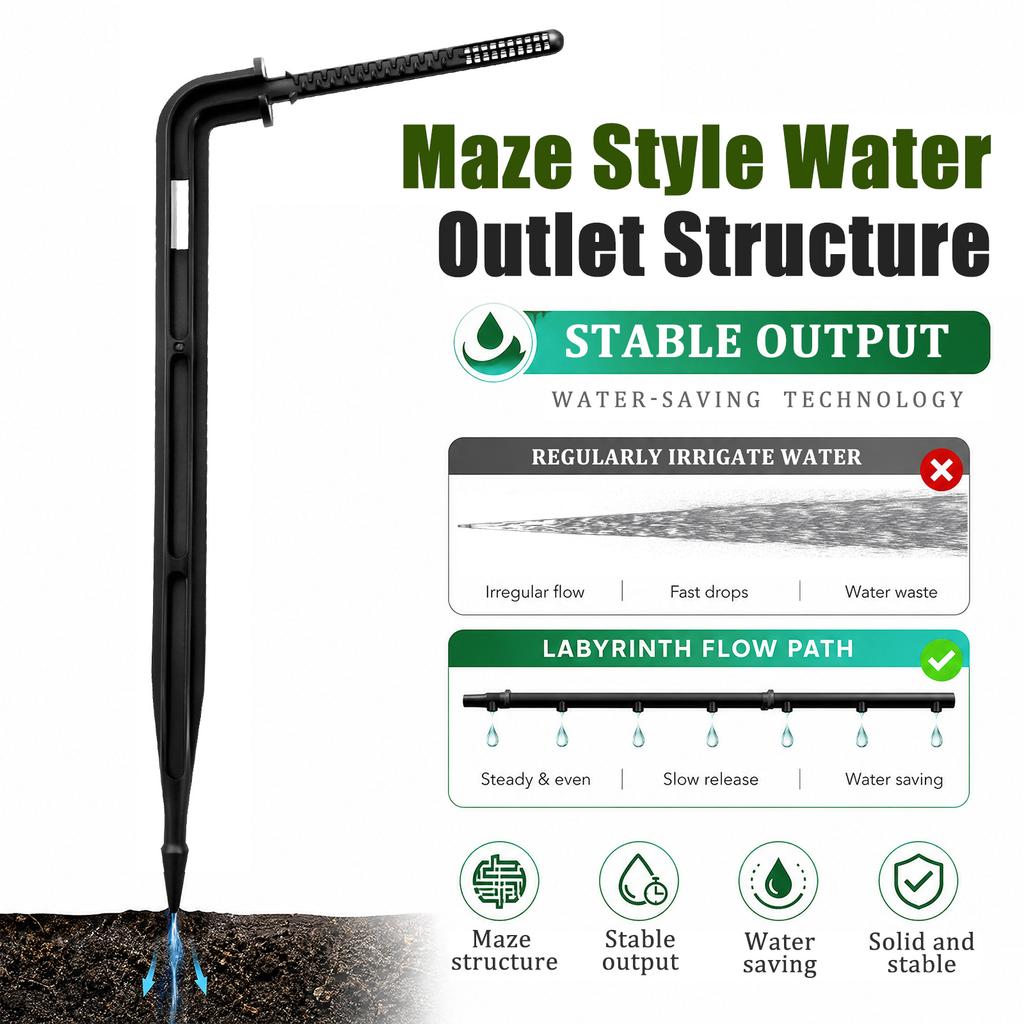 50Pcs Angled Drip Emitter Stake L Shaped Precise Drip Irrigation Dripper Water Saving Planting Tools Gardening Accessories 3/5mm