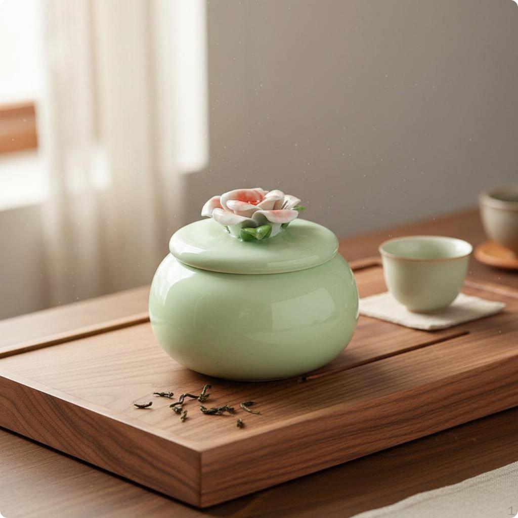 Airtight Tea Container Handmade Ceramic Canister HumidityresistantProof Jar