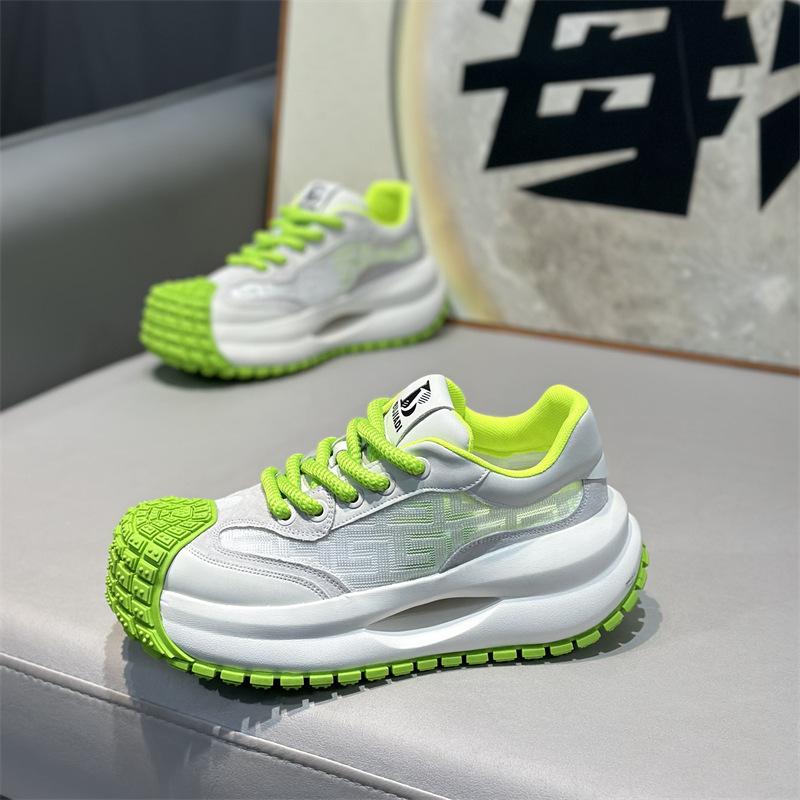 Spring new low-top mesh breathable and comfortable casual thick-soled lace-up dad shoes bjd