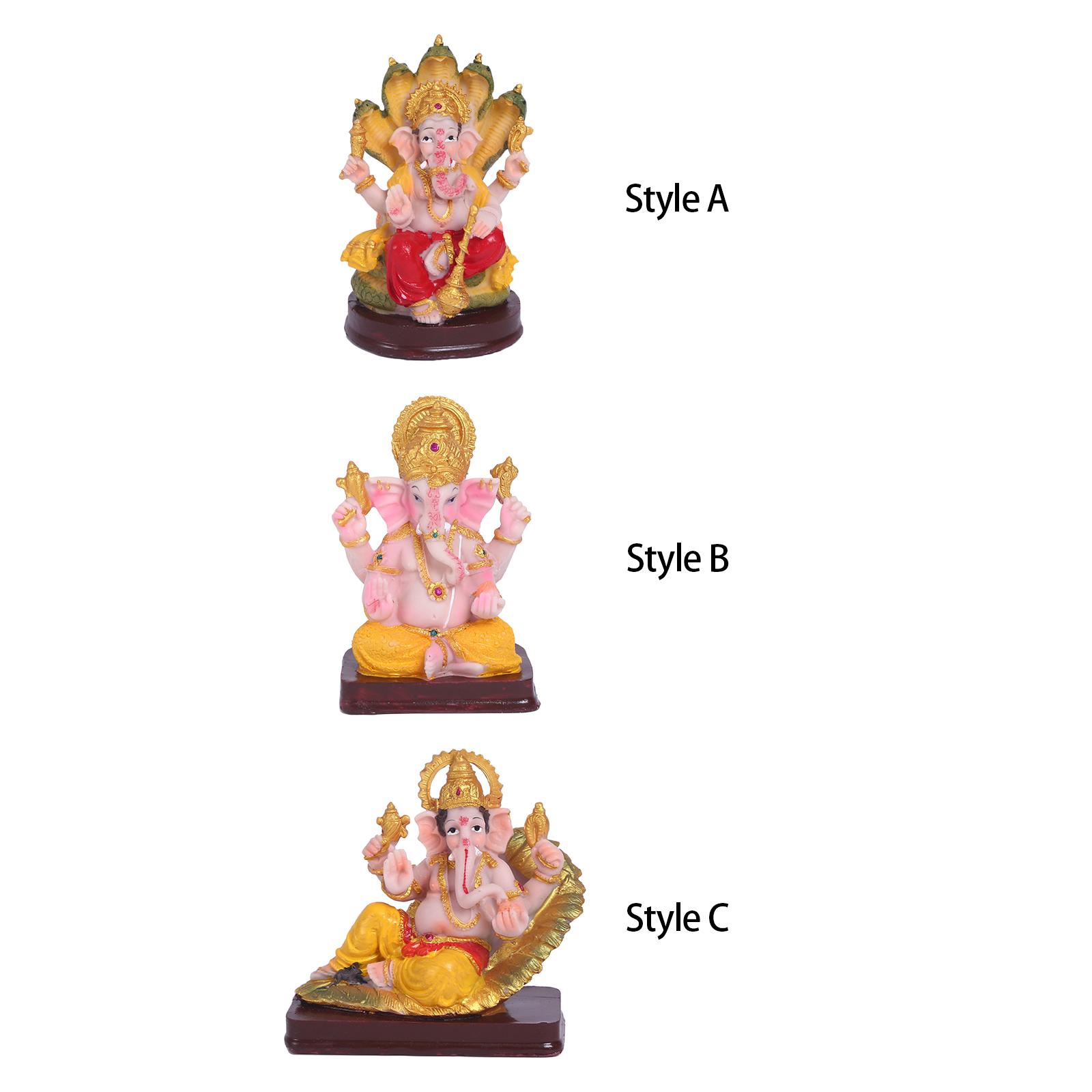 Resin Ganesh Statue Decoration Lord Ganesh Gift Diwali ganesha idol Yoga Shrine Hindu Elephant God Statue for Home Decor Office Style B