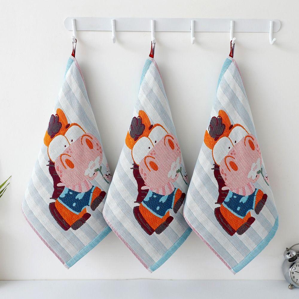 Cartoon Large Hand Towel 4 Layer Cotton Gauze Tea Towel New Pure Cotton Dish Cloth Home Restaurant