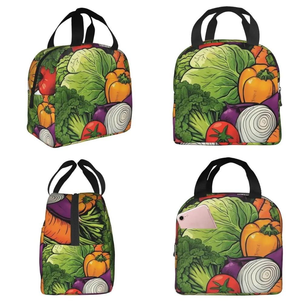 Fresh Vegetable Pattern Insulated Lunch Bag for Kids School Cooler Thermal Food Box Tote Portable Lunch Boxes Container