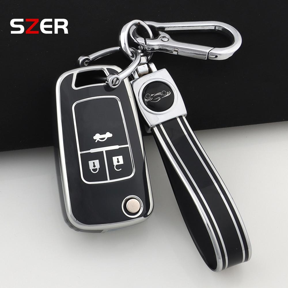Tpu Style Car Flip Key Case Cover Shell Fob For Chevrolet Cruze Aveo Camaro Epica Lova Sail Spark Opel Astra Corsa 3/4 Buttons